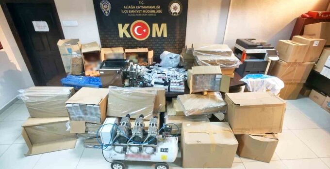 İzmir’de 3 ilçede kaçakçılık operasyonunda 5 milyon TL’lik malzeme ele geçirildi