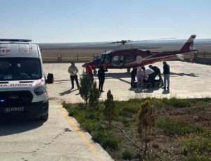 Kulu’da rahatsızlanan 70 yaşındaki kadın ambulans helikopterle Konya’ya sevk edildi