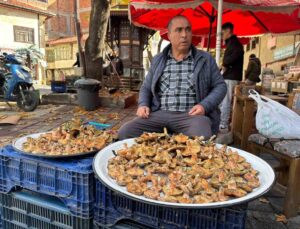 Kütahya Tavşanlı’da dağ mantarı köylü pazarında 350 liradan alıcı buluyor